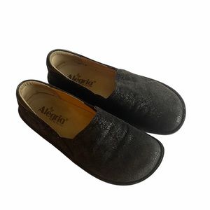 Algeria Deb Clogs Black Suede Slip Resistant 36